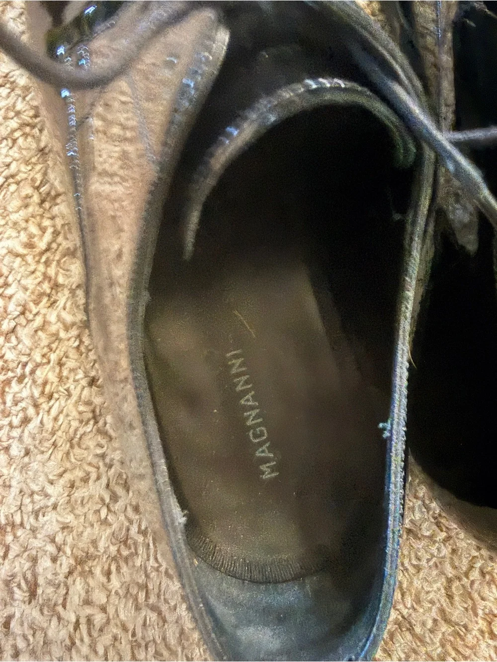 Magnanni Black Patent Leather Tuxedo Shoes Men’s 11.5